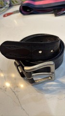 Levi’s Brown/Black Leather Tooled Western Belt Silver Buckle Men&rsquo;s Cowboy