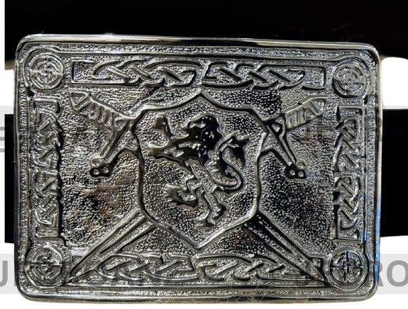 Scottish Battle Rampant Lion Kilt Belt Buckle High Quality Chrome/Antique Finish