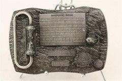1990 Bergamot Brass Works Whispering Weeds Wolves Belt Buckle