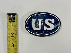 Vintage US belt buckle SOLID BRASS western REPRO replica US ARMY Painted