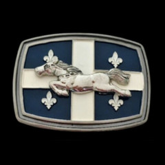 BOUCLE DE CEINTURE QUEBEC DRAPEAU FLAG FESTIVAL WESTERN HORSE BELT BUCKLE