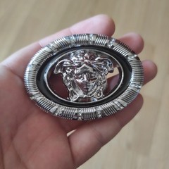 VERSACE. Silver tone. 3-D Medusa. BELT BUCLE.