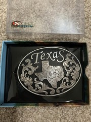 NOCONA Western Oval Belt Buckle TEXAS Floral 37674 Crumrine Rodeo New NWT