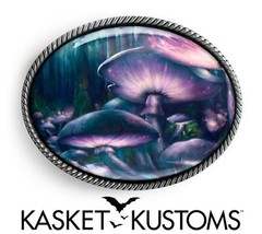 Magic Mushroom Belt Buckle – Psychedelic Fantasy Handmade Quality Buckle – 231
