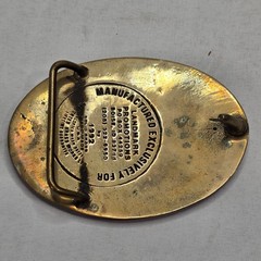 Vintage DIA Denver Airport Construction Safety Belt Buckle Anacortes Brass 1992