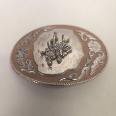 Aminco Belt Buckle Lot Mens Silver Western Heritage Floral Dancing Couple Set 2