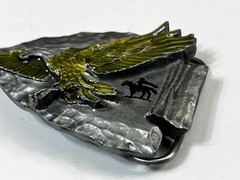 Arrowhead Eagle Belt Buckle Siskiyou Native American Indian Spirit Green Enamel