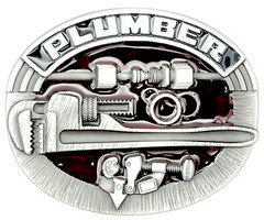 Plumber Tools Enameled Belt Buckle New
