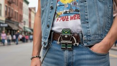 Men Women Silver Metal Fashion Belt Buckle Robot Animation Punk Rock Look Unisex