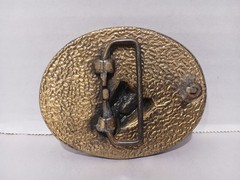Vintage SMITH TOOL Solid Brass Belt Buckle Heavy Raised Drill Bit 