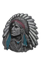 Men Silver Metal Western Fashion Belt Buckle Cowboy Native American Indian Face
