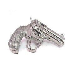 Cowboy Gangsta Revolver Pistol Hand Gun Weapon Biker Silver Chrome Belt Buckle