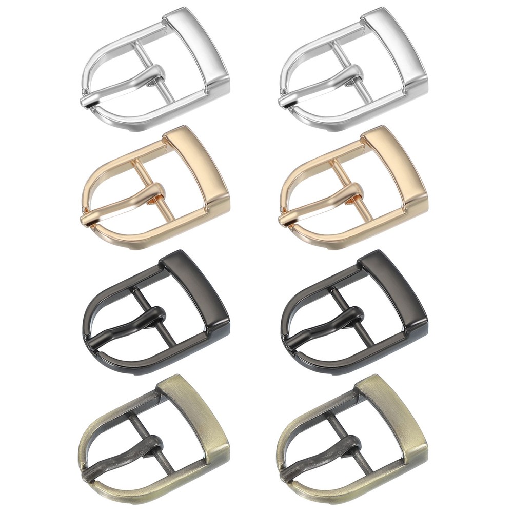 8Pcs 0.7&Prime; Single Prong Belt Buckle Roller Buckle Black/Silver/Light Gold/Brown
