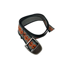 Chaco Webbing skull print belt One Size braided silver tone buckle gray orange