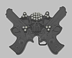 Skull Belt Buckles Gun Black Metal Emblem Vintage Style Men Women Goth Tattoo