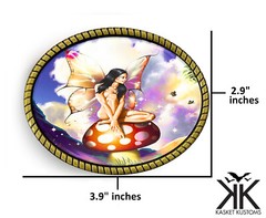 Magic Mushroom Fairy Fantasyland Handmade Artisan Belt Buckle