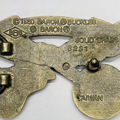 Vintage 1980 Baron BLUEGRASS Belt Buckle #6231 Solid Brass Banjo & Guitar