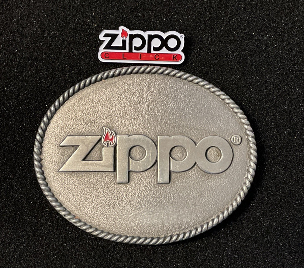 ZIPPO Pewter Belt Buckle and ZIPPO Click Lapel / Hat Pin