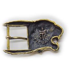 Tiger Angry Head Brass Belt Buckle