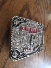 2019 Pendleton Whisky Belt Buckle Let&rsquo;er Buck Montana Silversmiths – RARE