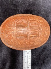 Vintage embossed @ 3×4” Western cowhide “alligator” buckle With Hornback Bumps