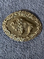 Vintage EGE American Bison Pewter Belt Buckle Buffalo 1993 Made In USA