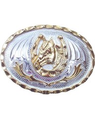 Western Express Small Horsehead and Horseshoe Belt Buckle – FR-805