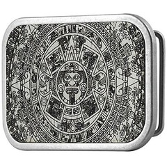 Aztec Indian Pewter Azteca Calendar Belt Buckle Mayan Calendario Azteca MEXICAN