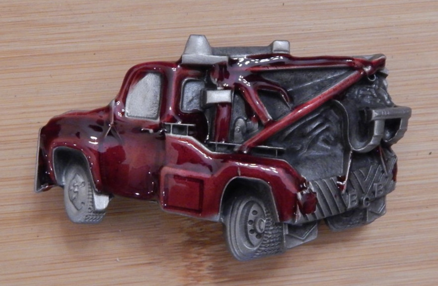 NEW!! Tow Truck Driver 3D Metal Belt Buckle Enamel Inlay