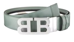 Bally 6303777 Mirror B Reversible Leather Striped/Sage Belt EU 120/US 47