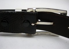 Sterling silver 925 buckle & loop, 44 grams w/Genuine Lizard 1.5  » belt U.S.A..