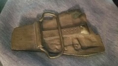 Vintage Train Engine Locomotive Brass Belt Buckle 5321 marked 1322