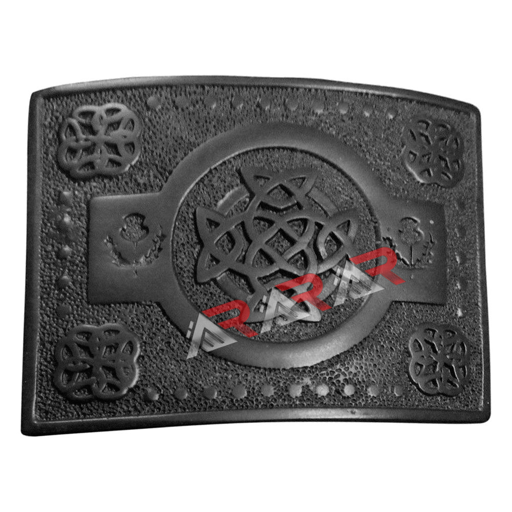 Belt Buckle New Brand AAR Scottish Highland kilt Celtic Knot Work Black Finish