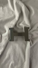 H 38-40mm 1.5` Belt Buckle Silver Tone H Replacement Buckle