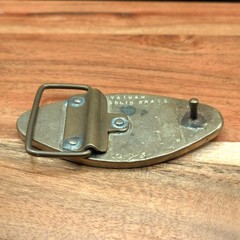 70s Western Baron Ford Car Truck Logo Solid Brass Belt Buckle