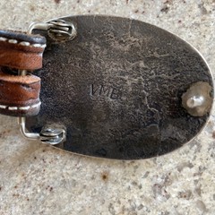 Vintage Navajo Victor Moses Begay VMB Rain Cloud Coral Silver Belt Buckle Native