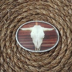 BULL SKULL METAL BELT BUCKLE COWBOY & WESTERN HEBILLA #130