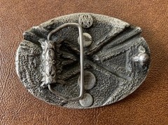 Darts and Dart Board Belt Buckle, 1984 Bergamot Brass Works