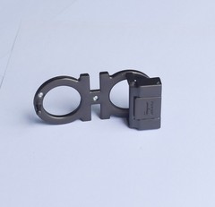 Salvatore Ferragamo gunmetal grey Gancini Belt Buckle for 34-35mm leather belt