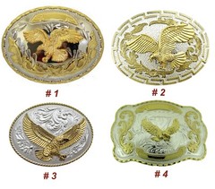 Eagle Belt Buckle Gold Silver Metal Western Cowboy Rodeo Texas Biker Trucker New