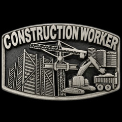 CONSTRUCTION WORKER CRANE OCCUPATION METAL STEEL BELT BUCKLE BOUCLE DE CEINTURES
