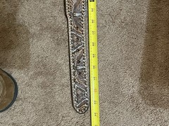Handmade Patriotic Western Belt 30-Eagles-Brn/White-Lace-Stitches-Buckle-Leather