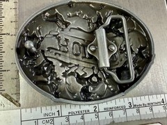 Cowboy Rodeo Calf Roping Bucking Bronco Rancher Enameled New Western Belt Buckle
