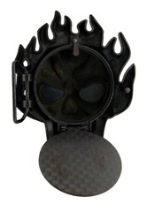 Flaming Skull Belt Buckle Goth Tattoo Halloween Secret Pocket Biker Big & Bulky