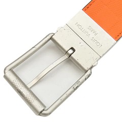 LOUIS VUITTON Belt Suntulle Boston 95 Leather Damier Infini Navy Orange