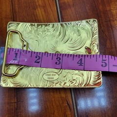 Running Horses Western Buckle Sturdy Thick Square Gold and Red Zinc Alloy