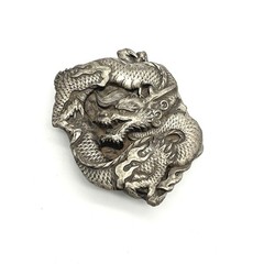 Vintage 1984 Bergamot Brass Works Double Dragon Belt Buckle L-149 Made in USA