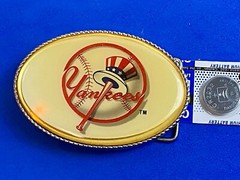 Yankees Baseball Fan Belt Buckle Attention Grabbing Led Lights! W/ Fresh Battery