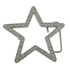 New Men Big Silver Metal Star Belt Buckle Rhinestone Blinged Style Cowgirl Rodel