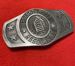 Pacific Brass And Buckle Sergeants Major Association Pewter Belt Buckle LE # 704